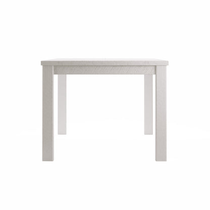 63" White Solid Wood Dining Table