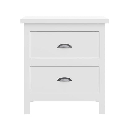 22" Solid Wood Two Drawer Nightstand HomeRoots
