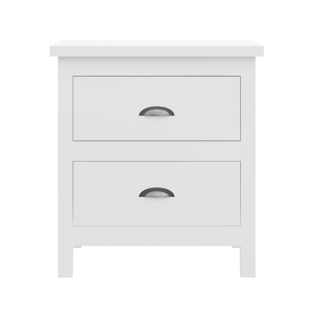 22" Solid Wood Two Drawer Nightstand HomeRoots