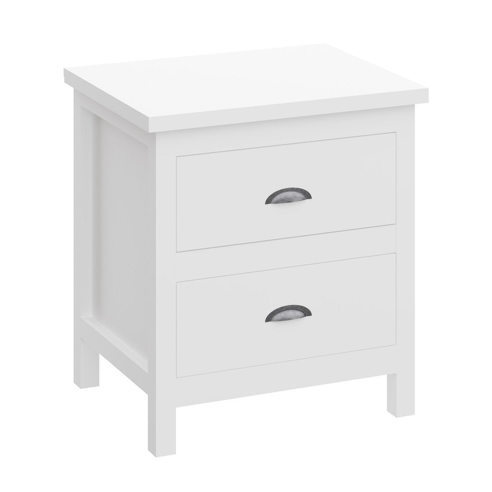 22" Solid Wood Two Drawer Nightstand HomeRoots