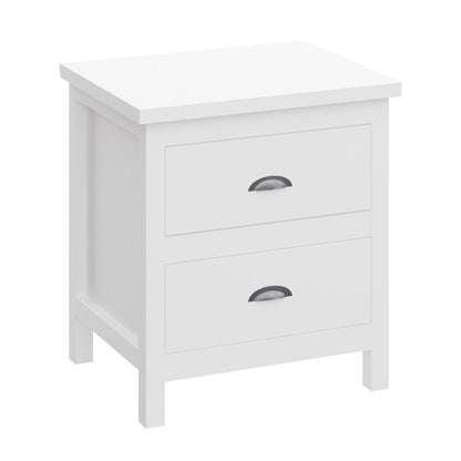 22" Solid Wood Two Drawer Nightstand HomeRoots