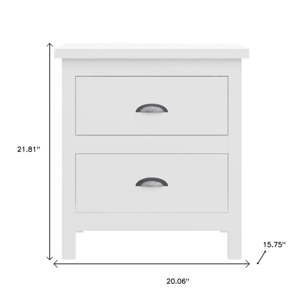 22" Solid Wood Two Drawer Nightstand HomeRoots