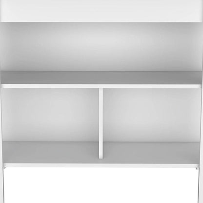41" Dark Brown and White Wood Kitchen Island Set With Storage HomeRoots