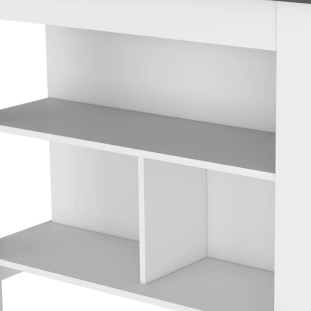 41" Gray and White Wood Kitchen Island Set With Storage HomeRoots