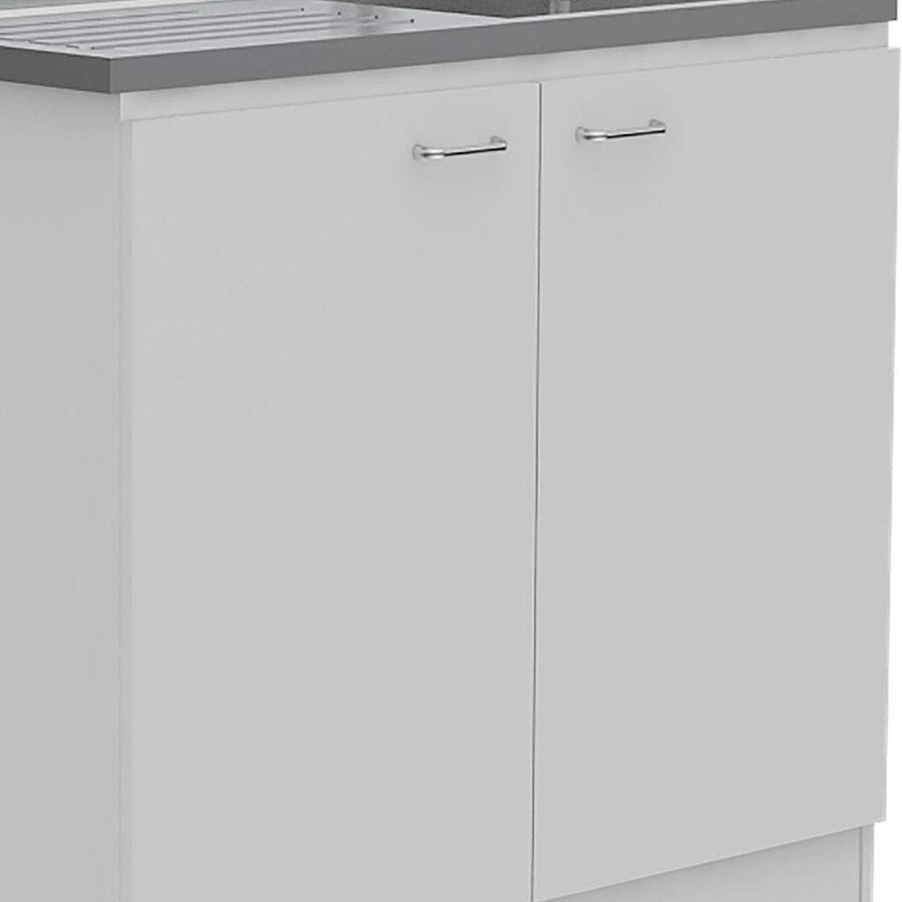 White 39" Kitchen Island Set HomeRoots