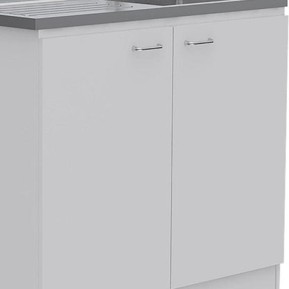 White 39" Kitchen Island Set HomeRoots