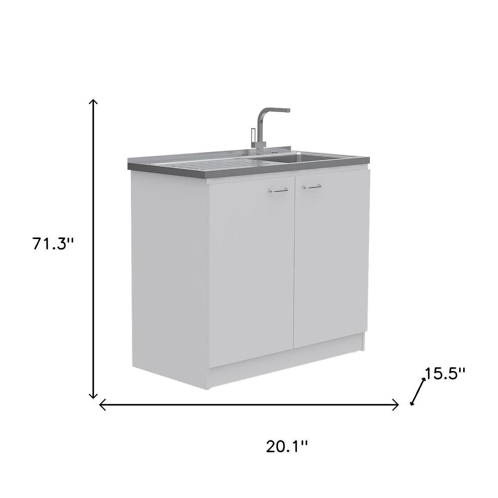 White 39" Kitchen Island Set HomeRoots