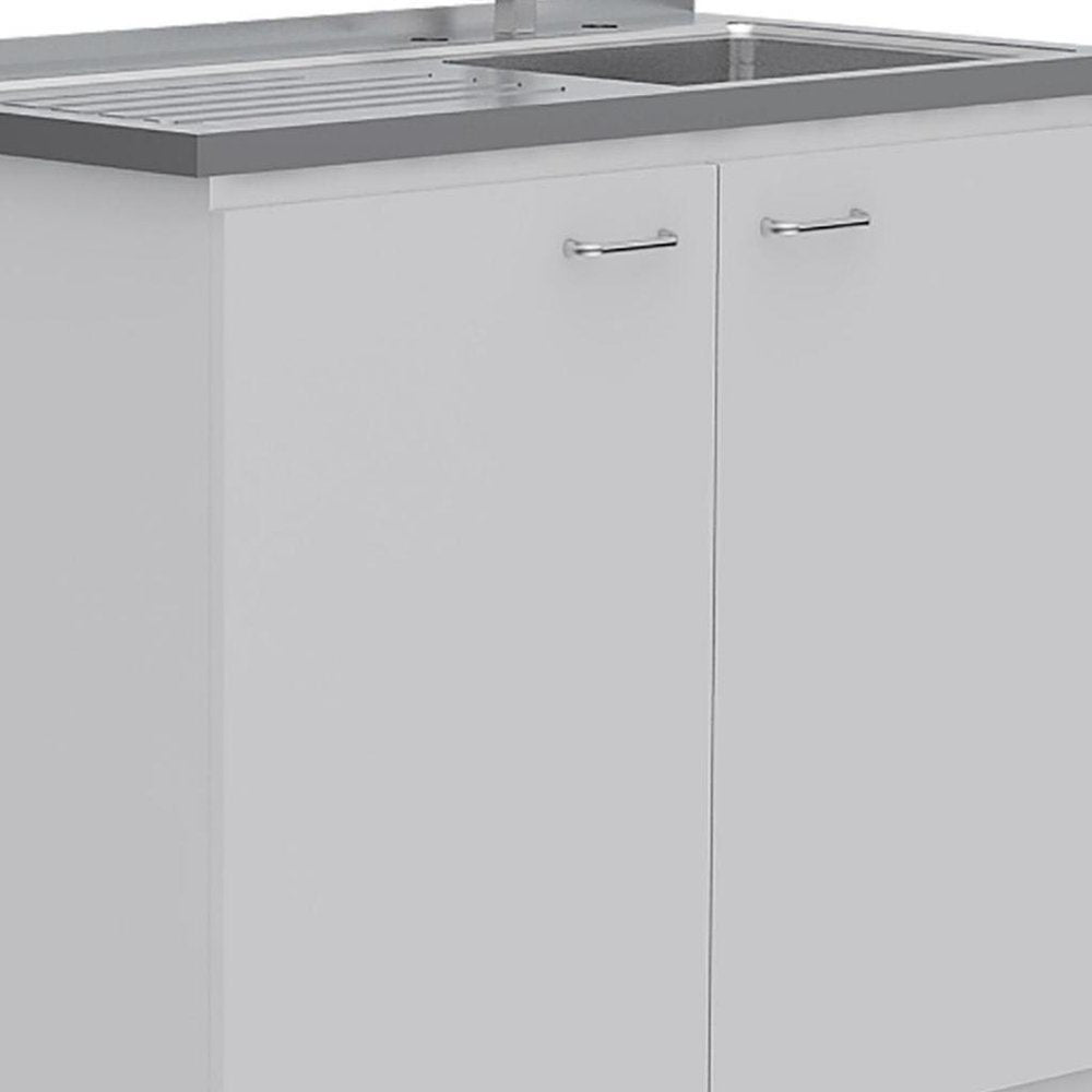White 39" Kitchen Island Set HomeRoots
