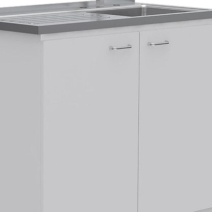 White 39" Kitchen Island Set HomeRoots