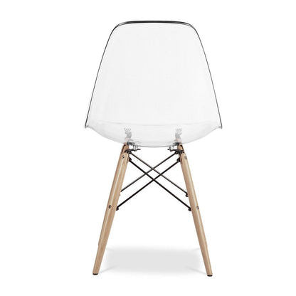 Clear And Natural Heavy Duty Plastic And Wood Dining Side Chair HomeRoots