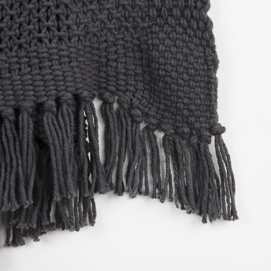 Blue Gray Woven 100% Cotton Throw Blanket HomeRoots