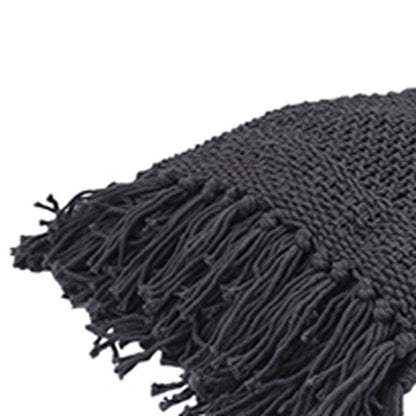 Blue Gray Woven 100% Cotton Throw Blanket HomeRoots