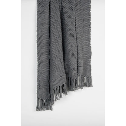 Gray Woven 100% Cotton Throw Blanket