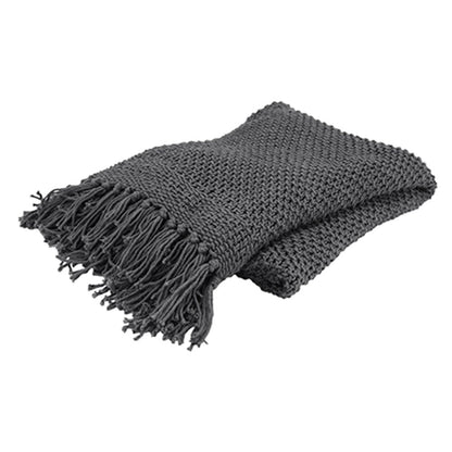 50" X 60" Gray Cotton Woven Throw Blanket HomeRoots