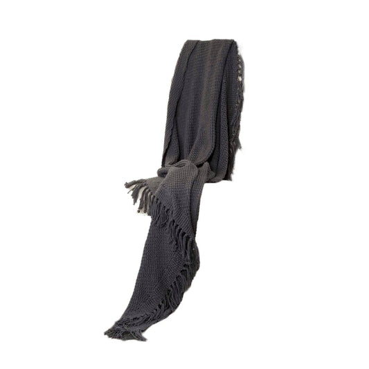 50" X 60" Gray Cotton Woven Throw Blanket HomeRoots