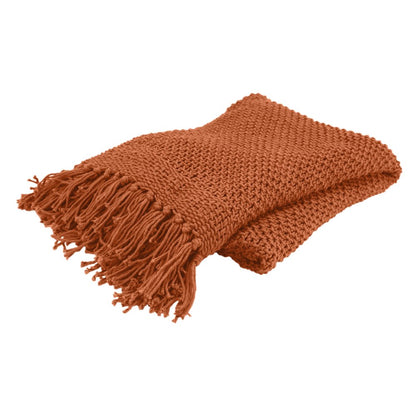 Orange Woven 100% Cotton Throw Blanket HomeRoots