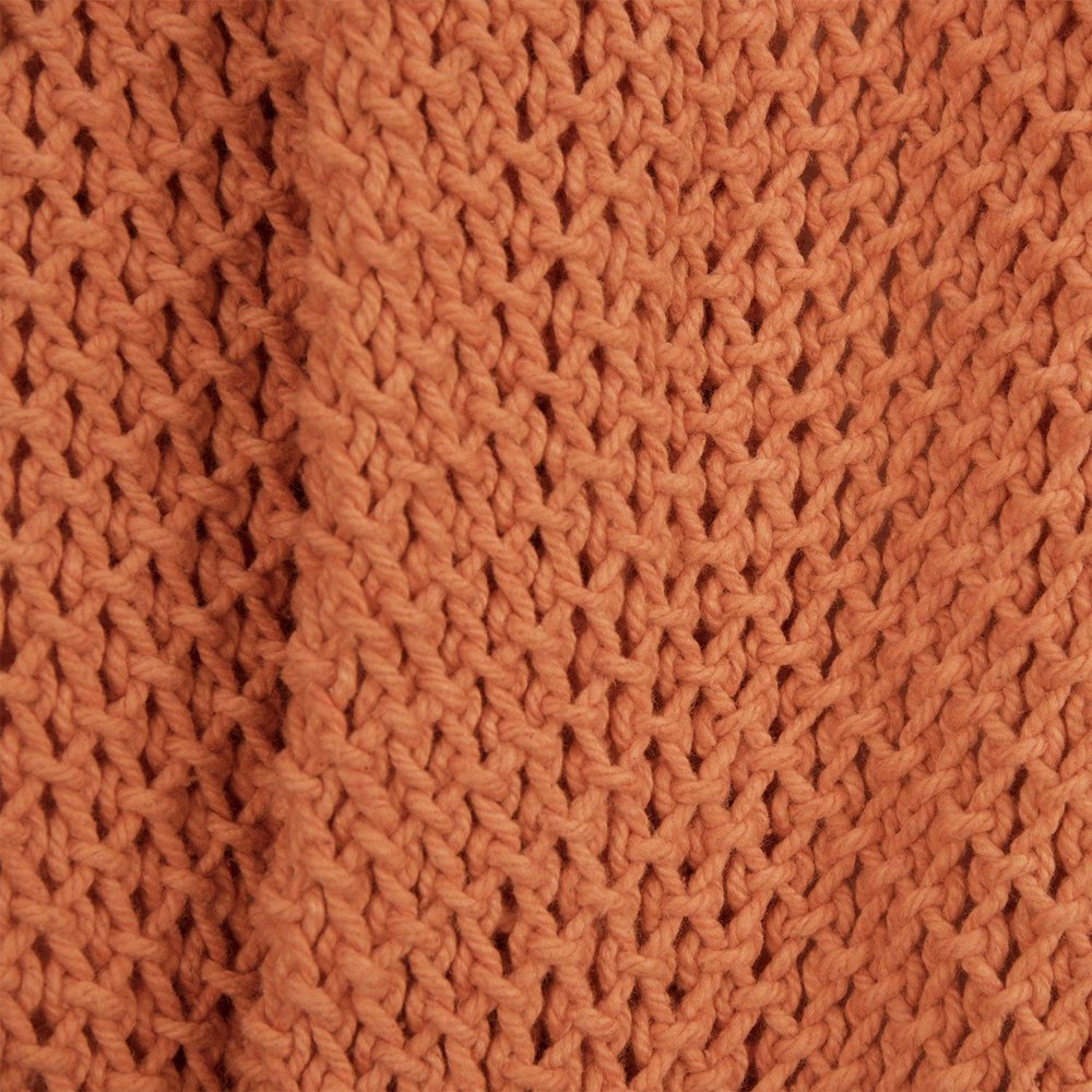 Orange Woven 100% Cotton Throw Blanket HomeRoots