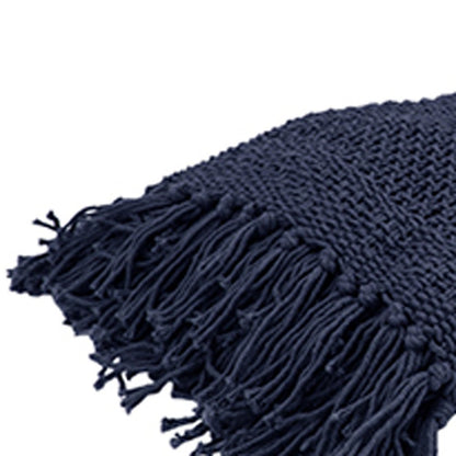 50" X 50" Indigo Woven Cotton Throw Blanket HomeRoots