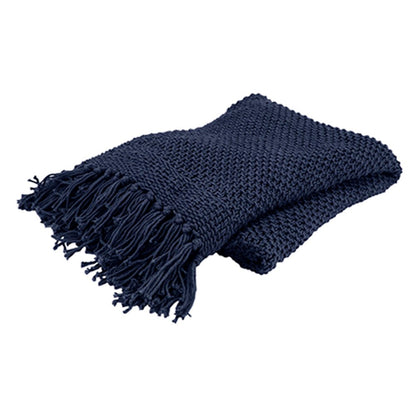 50" X 50" Indigo Woven Cotton Throw Blanket HomeRoots
