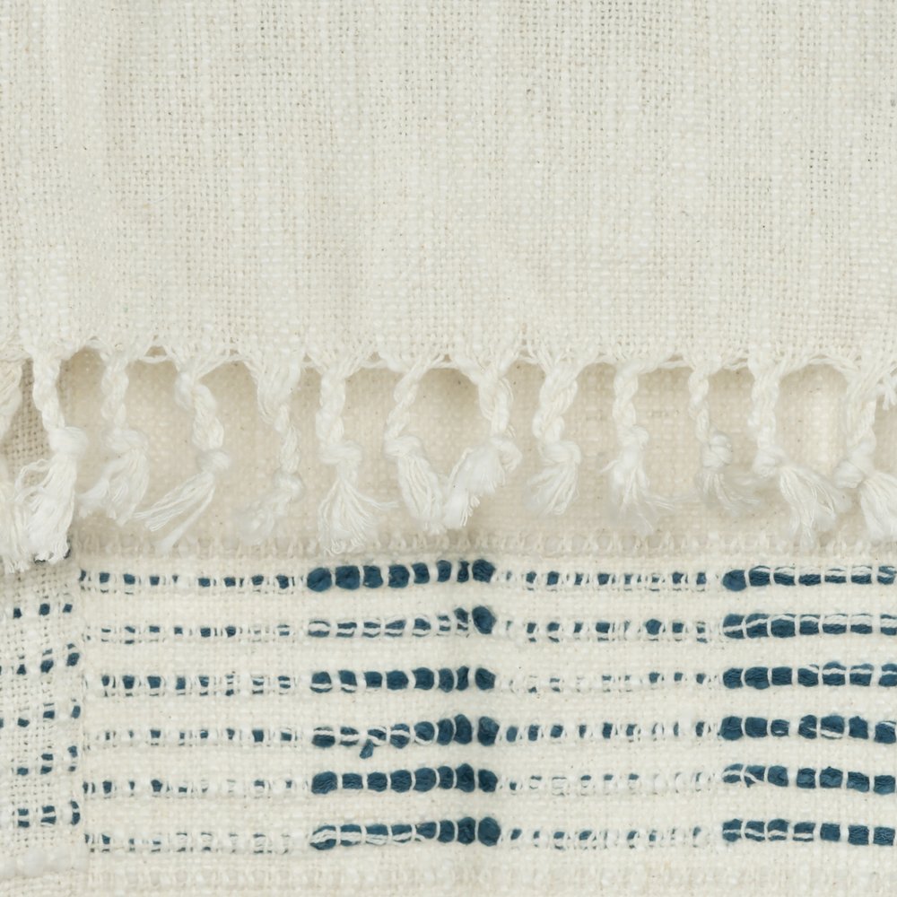 Gray Woven Cotton Throw Blanket with Fringe HomeRoots