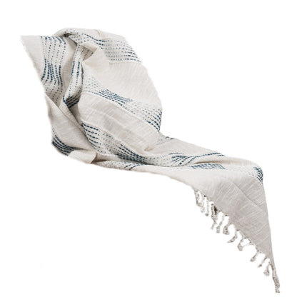 Gray Woven Cotton Throw Blanket with Fringe HomeRoots