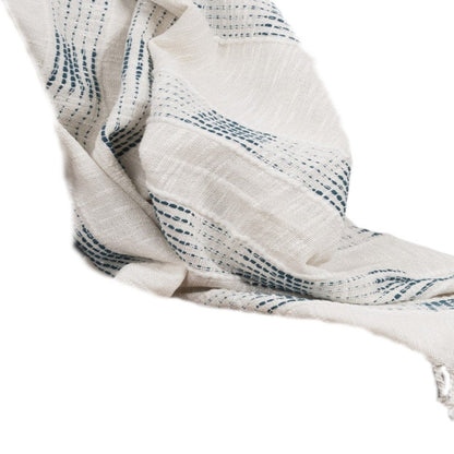 Gray Woven Cotton Throw Blanket with Fringe HomeRoots