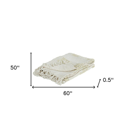 Natural Woven Cotton Throw Blanket HomeRoots