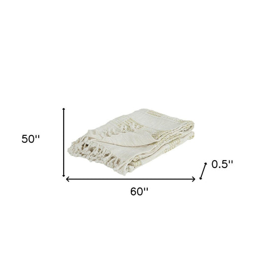 Natural Woven Cotton Throw Blanket HomeRoots