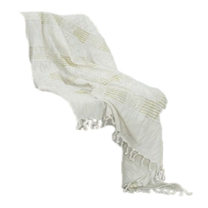 Natural Woven Cotton Throw Blanket