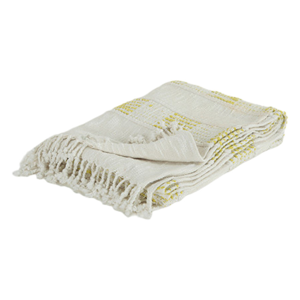 Yellow Woven Cotton Throw Blanket