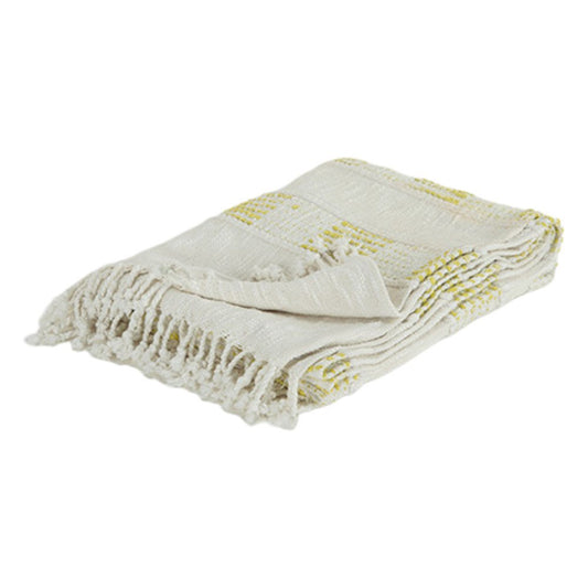 Yellow Woven Cotton Throw Blanket HomeRoots