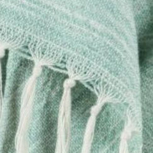 50" X 60" Aqua Woven Poly PET Abstract Stripe Throw Blanket with Tassels HomeRoots