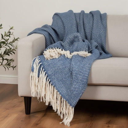 Blue Woven 100% Poly Pet Throw Blanket HomeRoots
