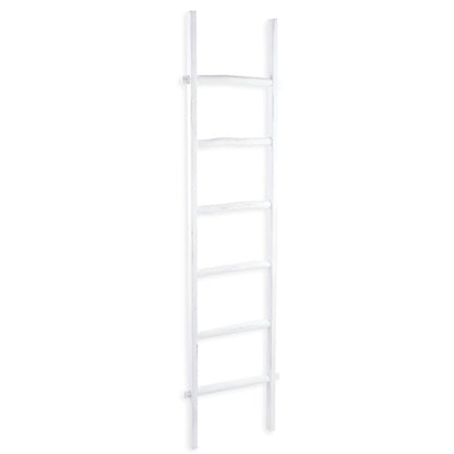76" White Distressed Solid Wood Four Step Ladder Shelf HomeRoots