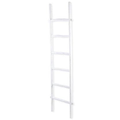 76" White Distressed Solid Wood Four Step Ladder Shelf HomeRoots