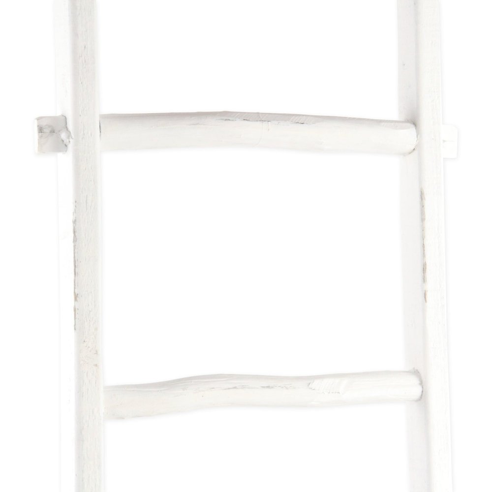 76" White Distressed Solid Wood Four Step Ladder Shelf HomeRoots