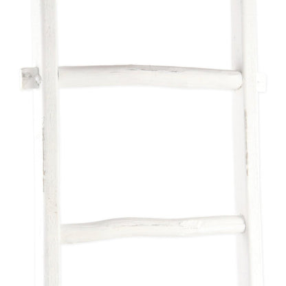 76" White Distressed Solid Wood Four Step Ladder Shelf HomeRoots