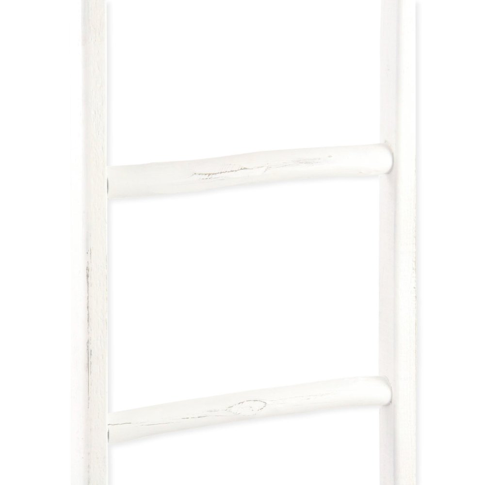 76" White Distressed Solid Wood Four Step Ladder Shelf HomeRoots