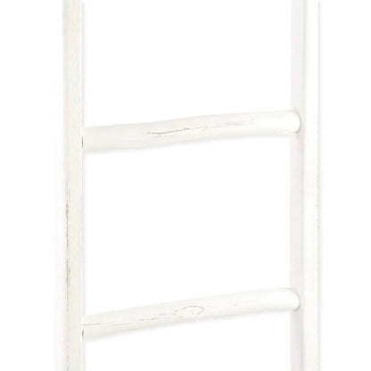 76" White Distressed Solid Wood Four Step Ladder Shelf HomeRoots