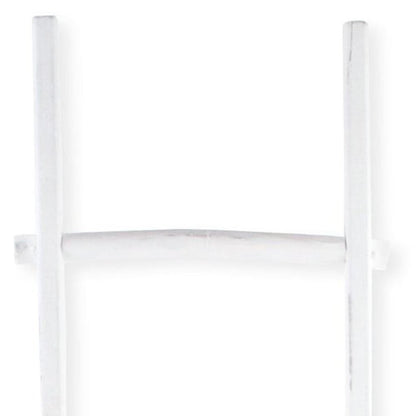 76" White Distressed Solid Wood Four Step Ladder Shelf HomeRoots
