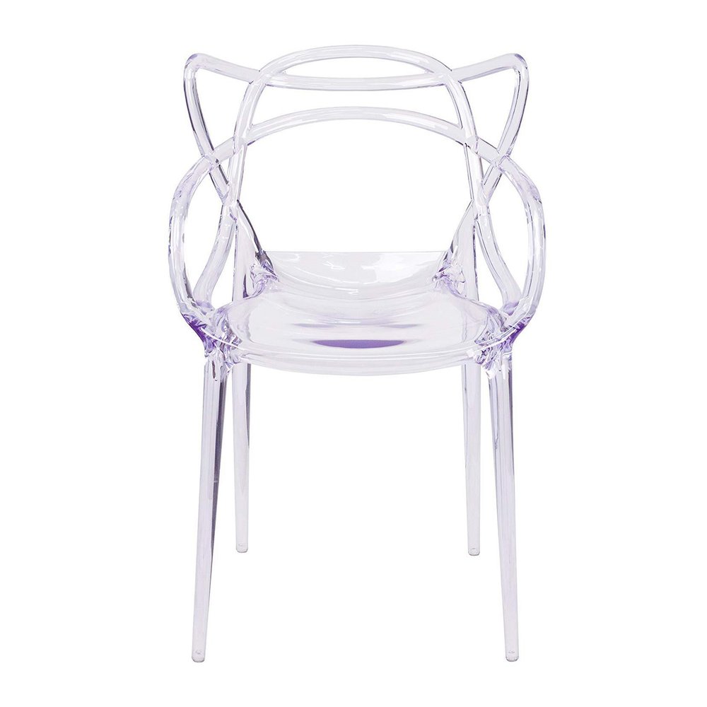 Clear Acrylic Open Back Dining Arm Chair HomeRoots