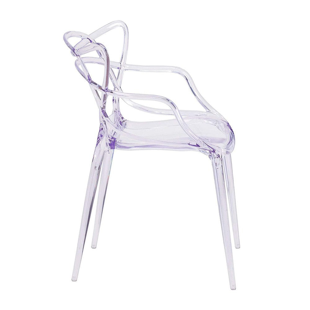 Clear Acrylic Open Back Dining Arm Chair HomeRoots