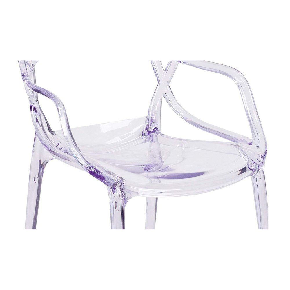 Clear Acrylic Open Back Dining Arm Chair HomeRoots