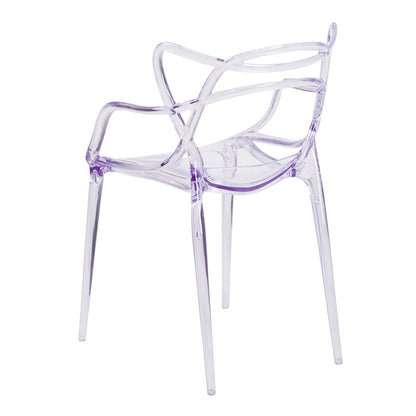 Clear Acrylic Open Back Dining Arm Chair HomeRoots