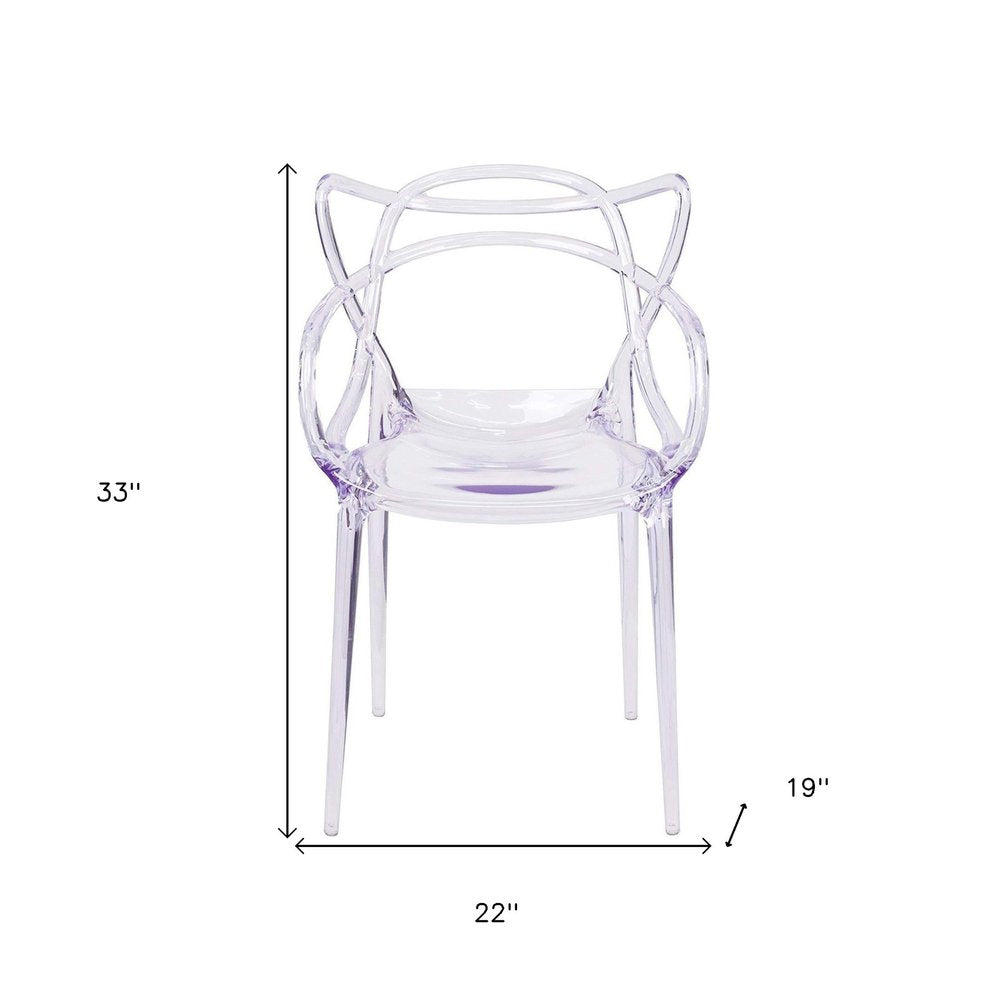 Clear Acrylic Open Back Dining Arm Chair HomeRoots