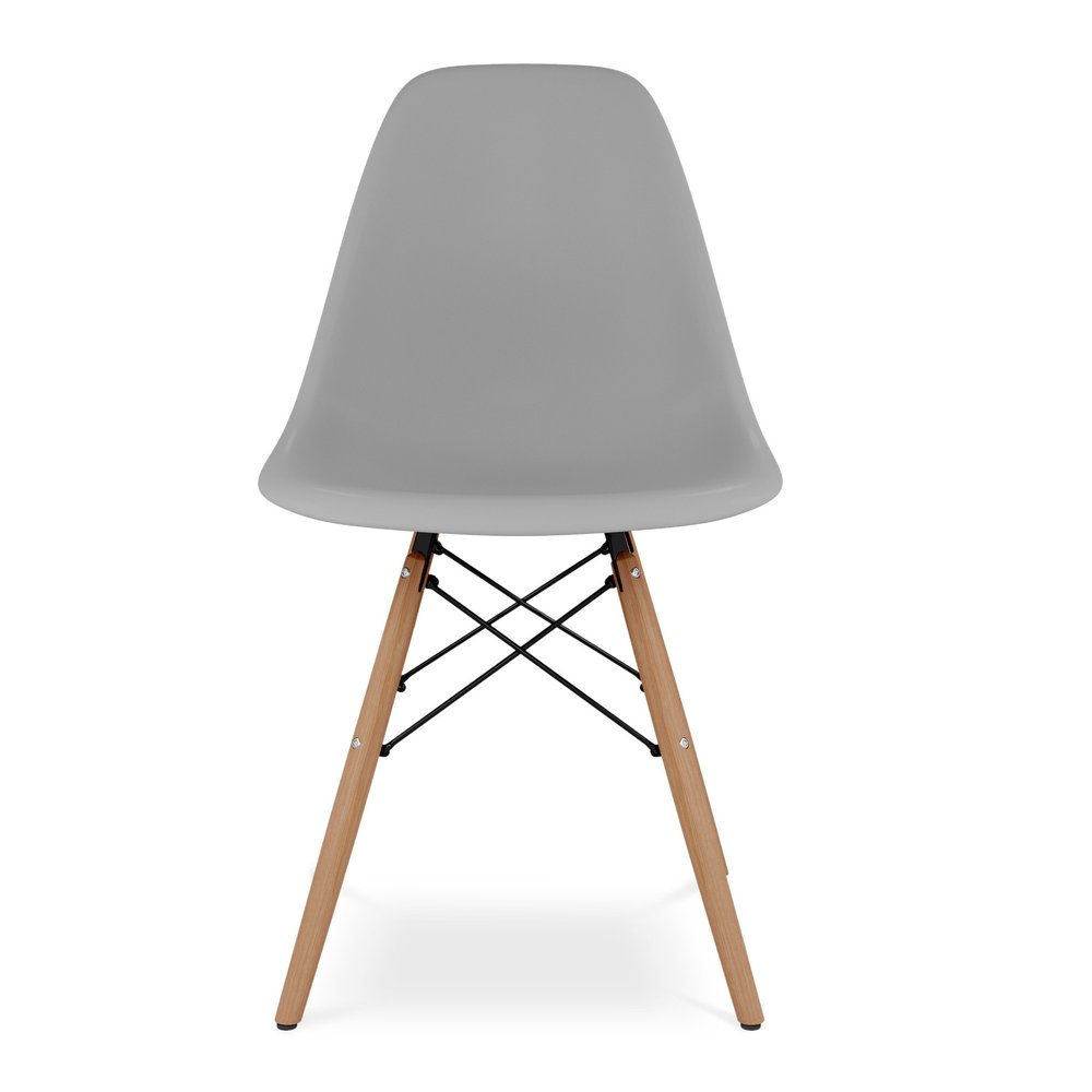 Gray And Natural Heavy Duty Plastic and Wood Dining Side Chair HomeRoots