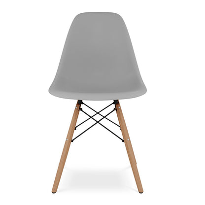 Gray And Natural Heavy Duty Plastic and Wood Dining Side Chair HomeRoots