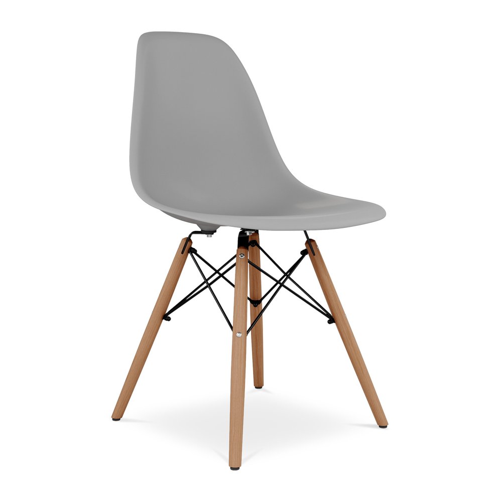 Gray And Natural Heavy Duty Plastic and Wood Dining Side Chair HomeRoots