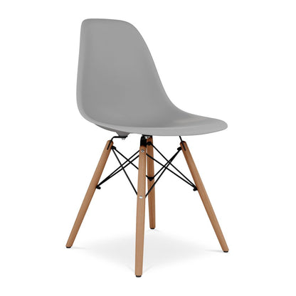Gray And Natural Heavy Duty Plastic and Wood Dining Side Chair HomeRoots