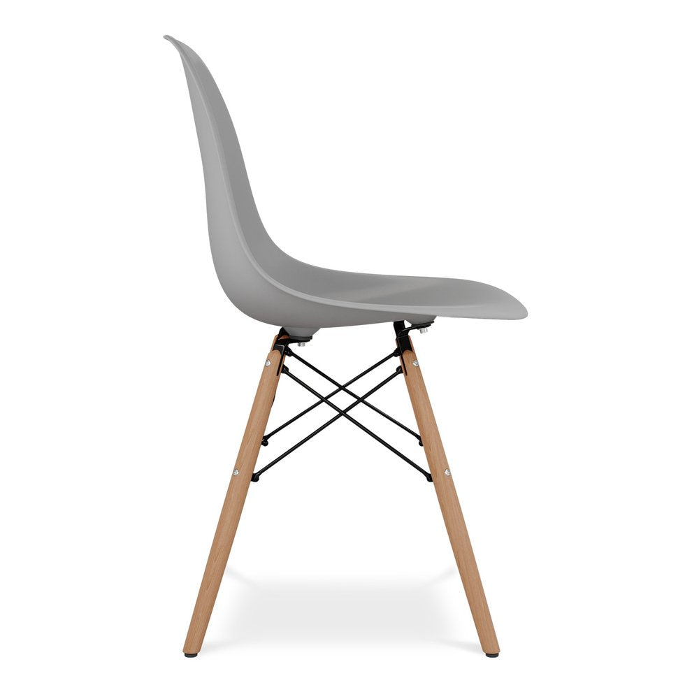 Gray And Natural Heavy Duty Plastic and Wood Dining Side Chair HomeRoots